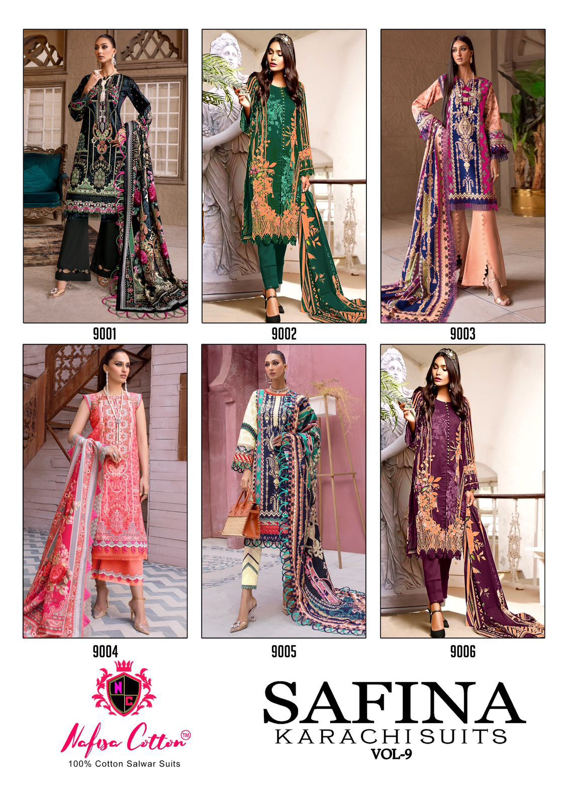 Safina Vol 9 By Nafisa Digital Cotton Printed Dress Material wholesale Shop In Surat
